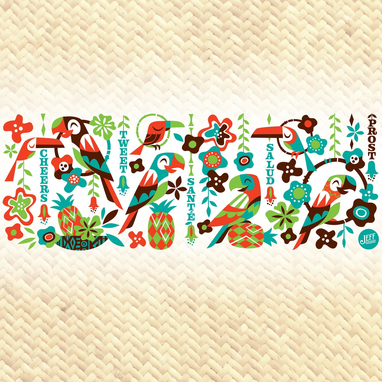 Jeff Granito's 'Birds Singing Words' Pint Glass (1) - Ready to Ship!