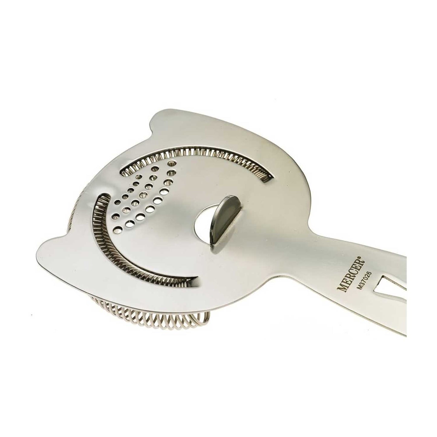 A Stainless Steel Barfly Heavy Duty Spring Bar Strainer on a white background