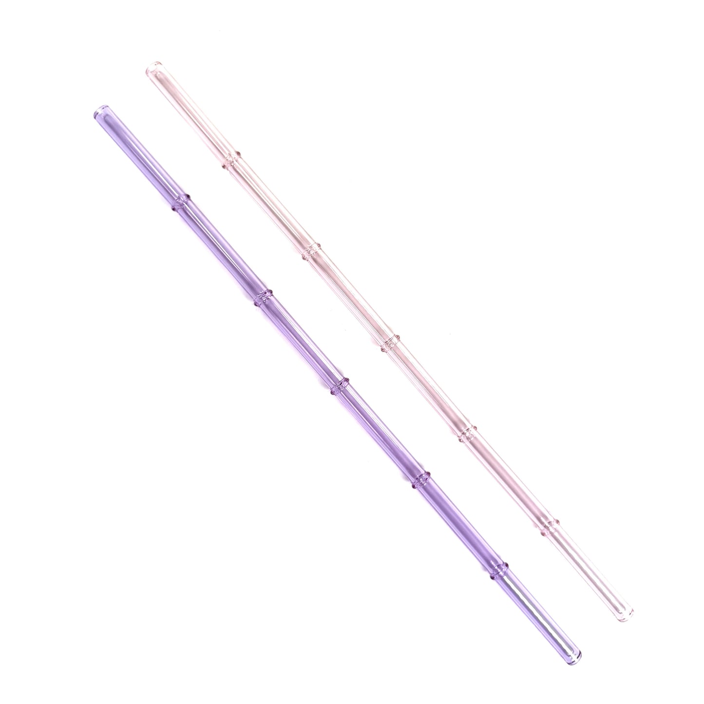 'Orchid' Glass Bamboo Straw Set of Two (2) - Ready to Ship!