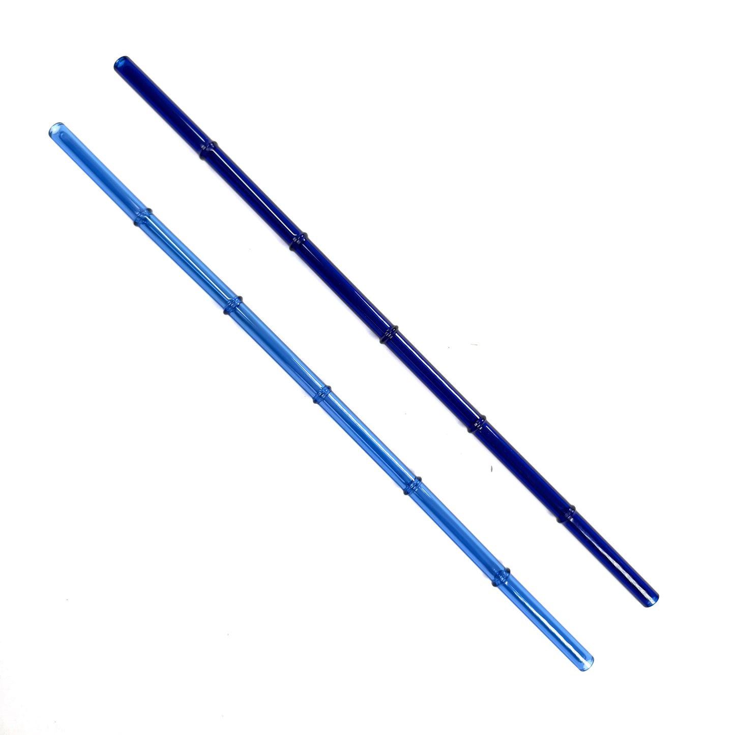 'Ocean' Glass Bamboo Straw Set of Two (2) - Ready to Ship!