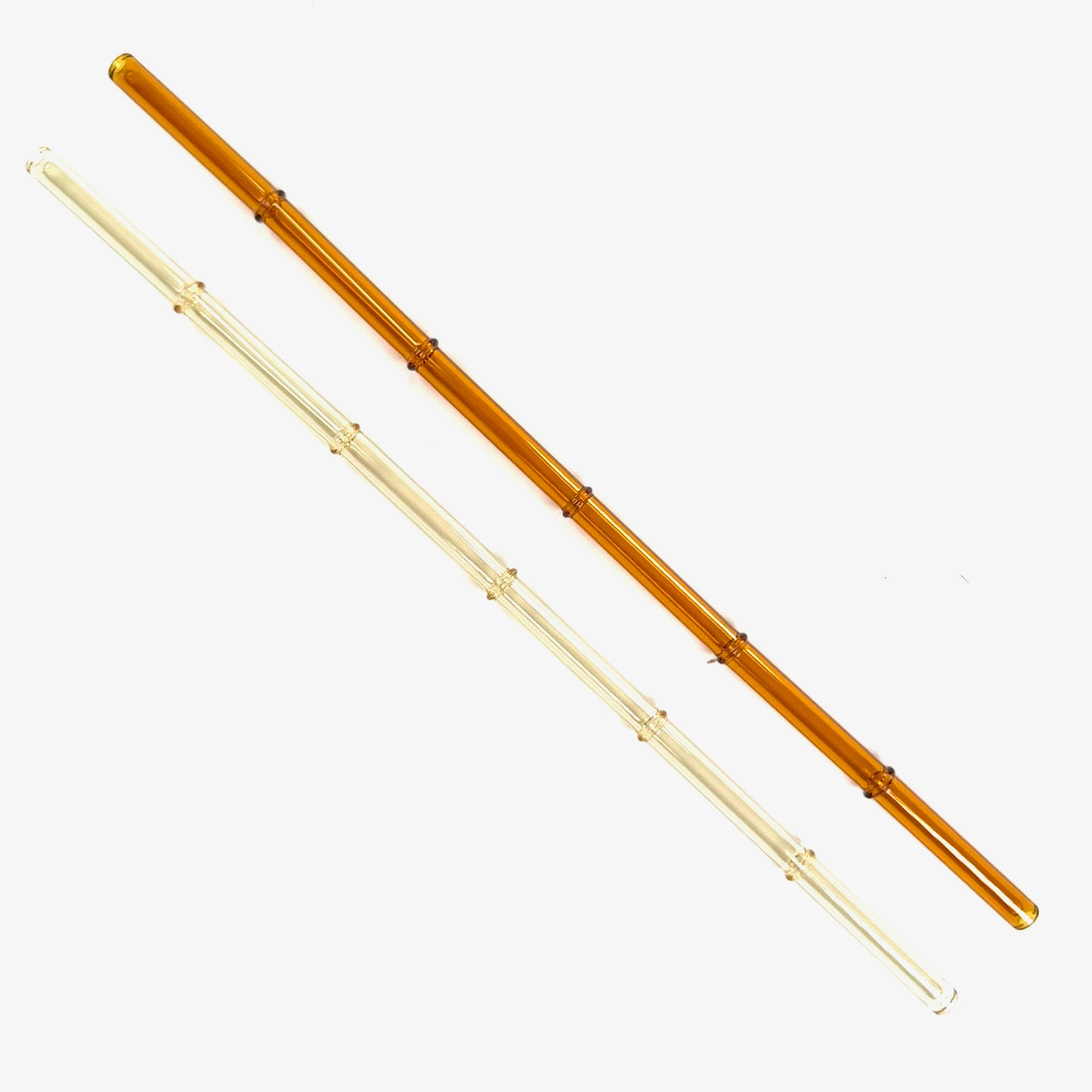 'Sunrise' Glass Bamboo Straw Set of Two (2) - Ready to Ship!