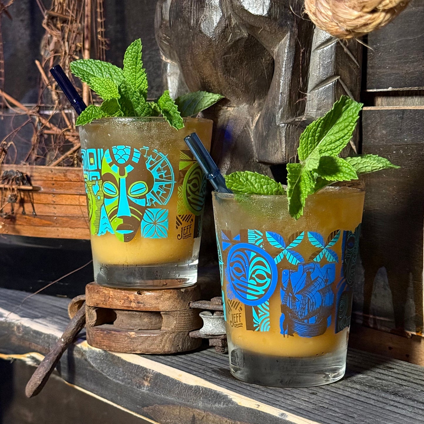 Jeff Granito's 'Pacific Traders' Mai Tai Cocktail Glass (1) - Ready to Ship / Rolling Pre-Order