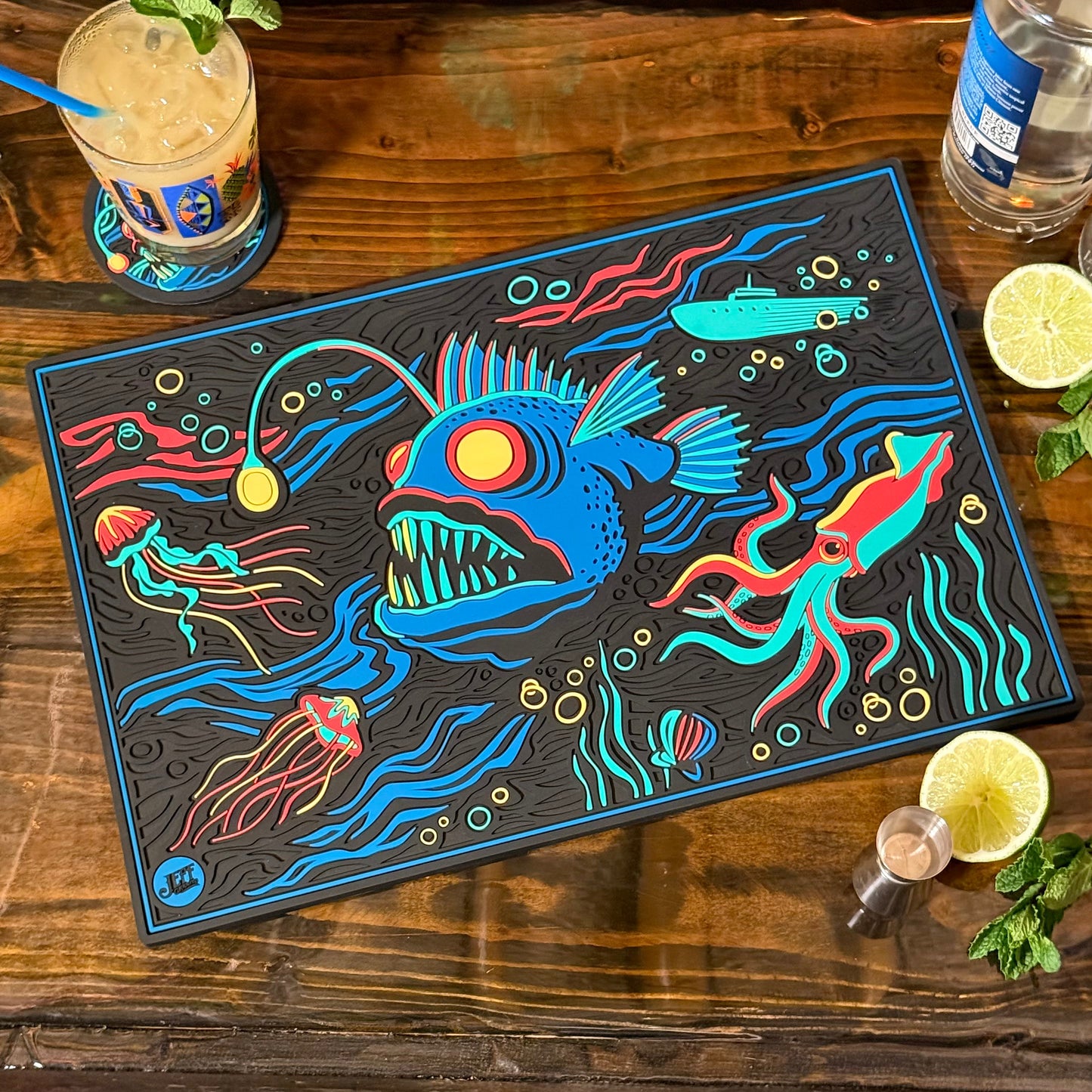 Jeff Granito's 'Dwellers of the Deep' Bar Mat (U.S. Shipping Included) - Ready to Ship! (FREE SHIPPING in U.S.