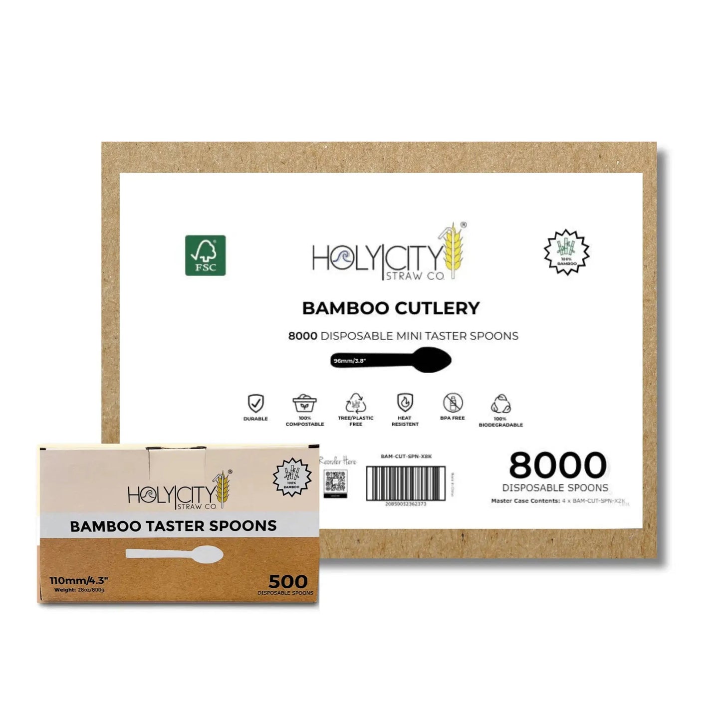 4.3" Bamboo Taster Spoons