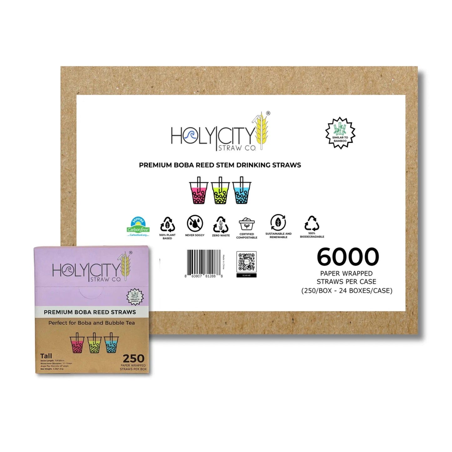 7.9" Wrapped Boba Reed Straws