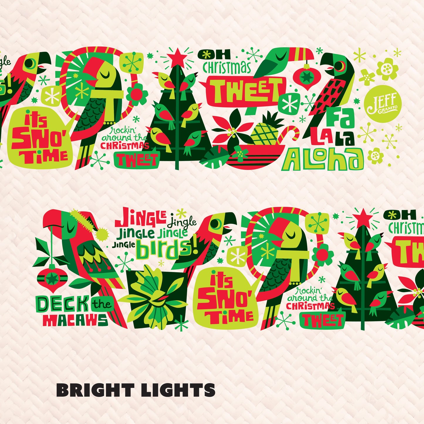 Jeff Granito's 'Jingle Birds' Mai Tai Cocktail Glass (1) - Ready to Ship!