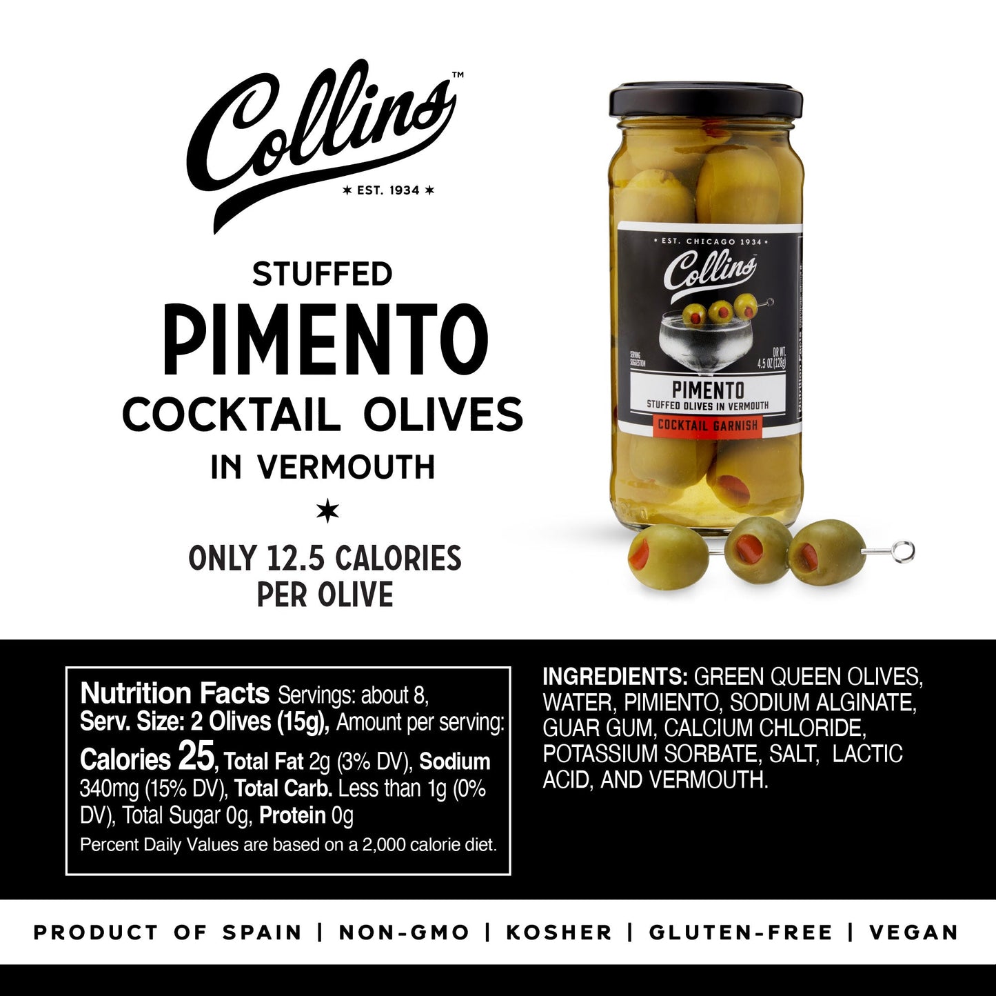 Vermouth Martini Pimento Olives 4.5 oz