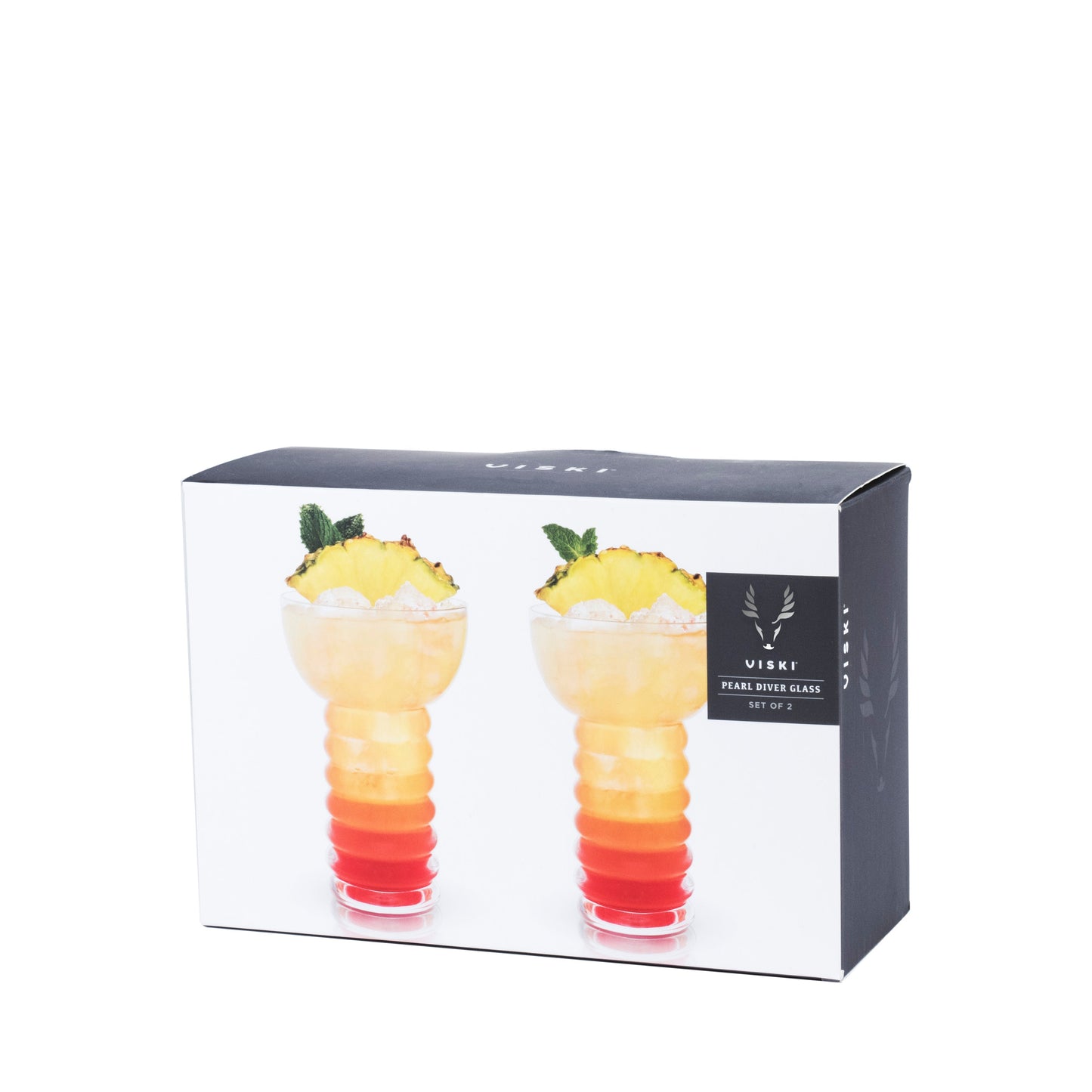 Viski Pacific Crystal Pearl Diver Glasses Set of 2