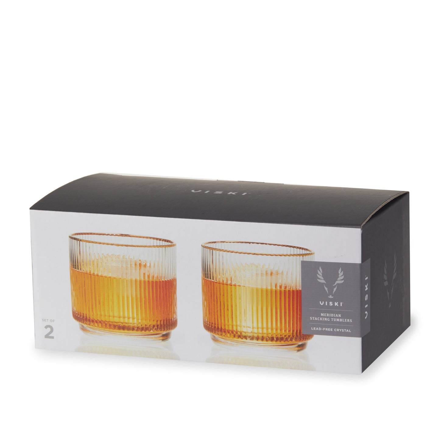 Viski Meridian Crystal Lowball Tumblers Set of 2