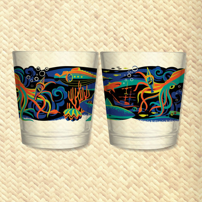 Jeff Granito's '20,000 Fears Under The Sea' Mai Tai Cocktail Glass (1) - Ready to Ship!