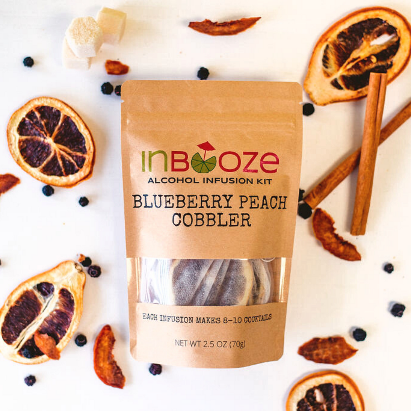 Blueberry Peach Cobbler Alcohol Infusion Cocktail or Mocktail Kit