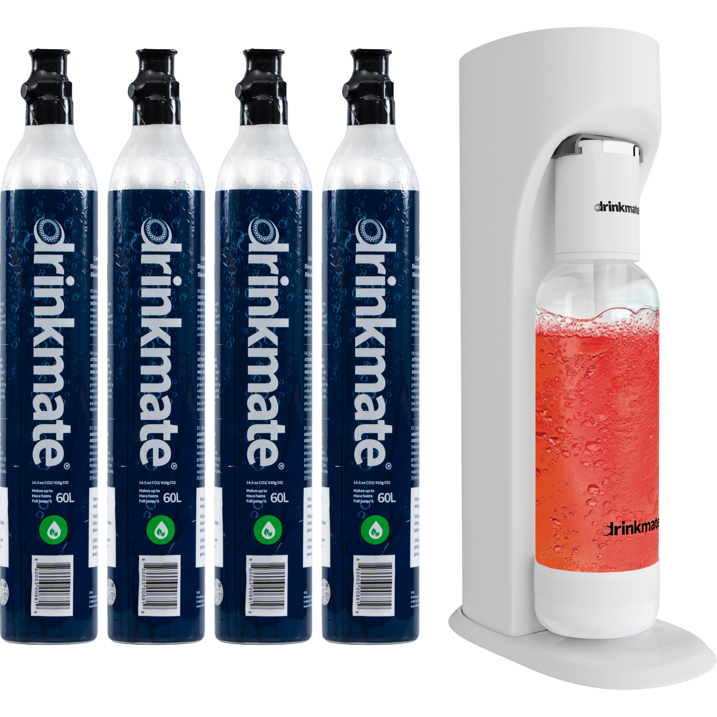 OmniFizz FOUR CYLINDER BUNDLE, Sparkling Water and Soda Maker, Carbonates ANY Drink