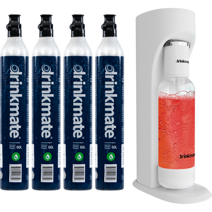 OmniFizz FOUR CYLINDER BUNDLE, Sparkling Water and Soda Maker, Carbonates ANY Drink