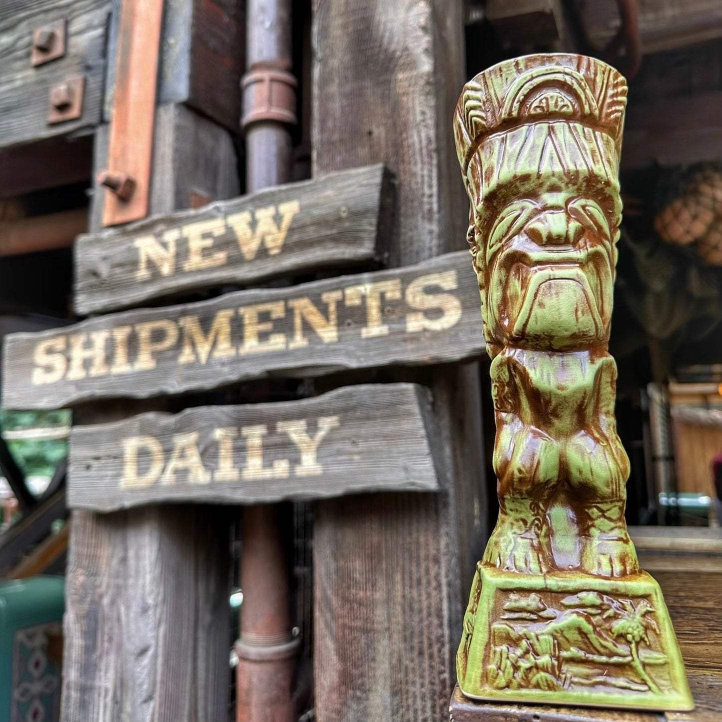 Journey to Hawaii Tiki Mug - Jungle Relic Green Limited Edition of 300, designed by Lost Tiki, Jeff Granito, Thor, and sculpted by Thor - Ready to Ship! (FREE SHIPPING in U.S.)