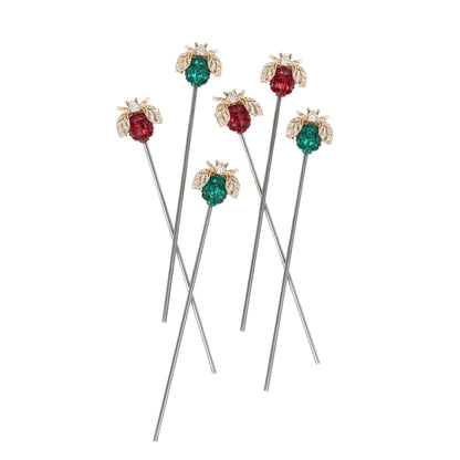 Sparkle bee swizzle sticks - Set of 6