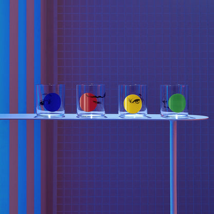 NUDE USA Finesse Rock & Pop Set of 4 Whisky Glasses