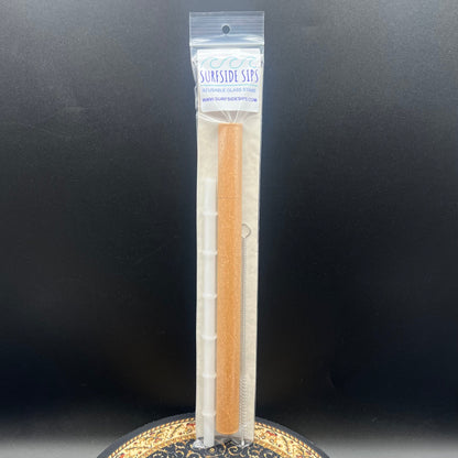 Surfside Sips "Tiki Bamboo" 8" Reusable glass straw travel kit