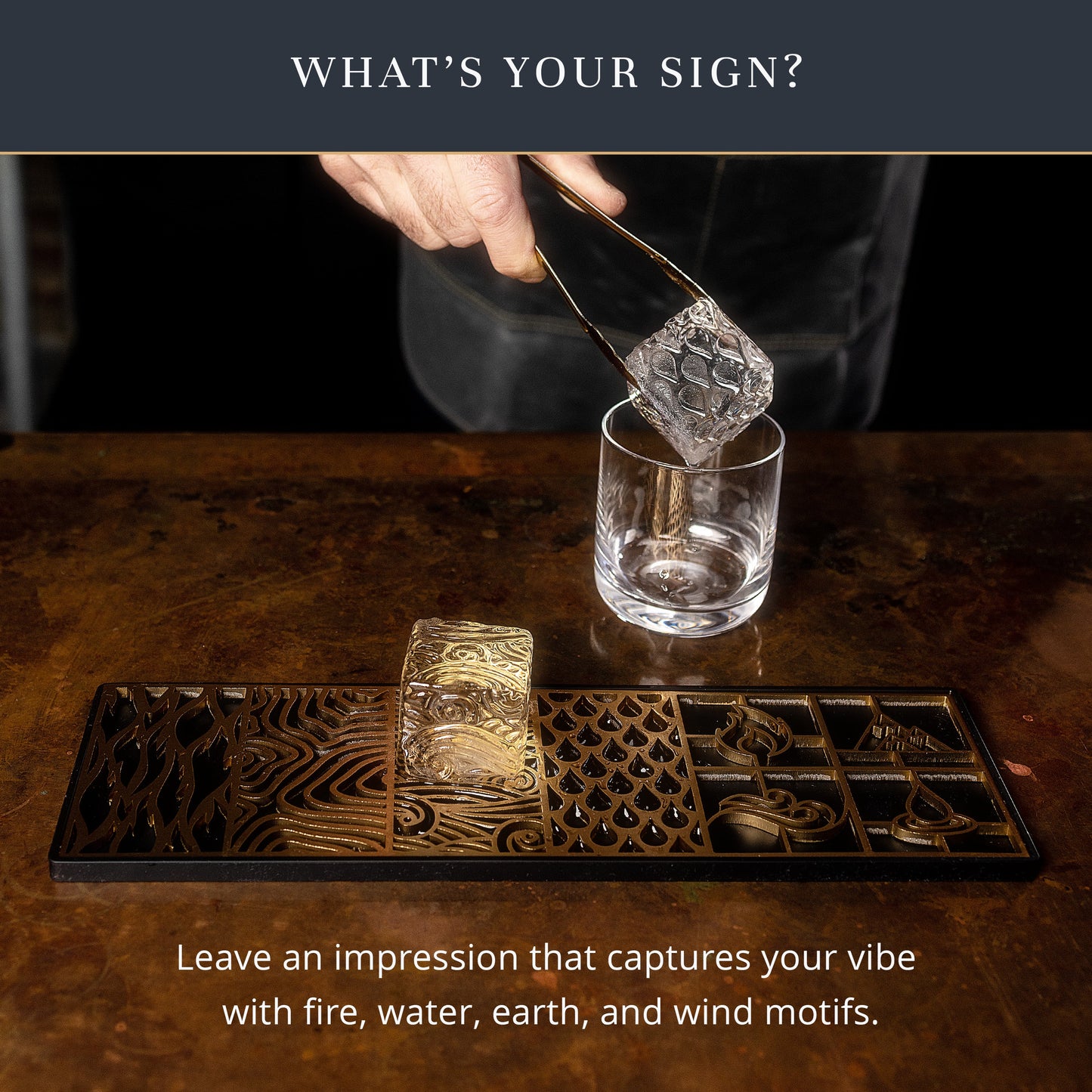 Elements Ice Design Tray for Clear Ice Cocktails and Whiskey