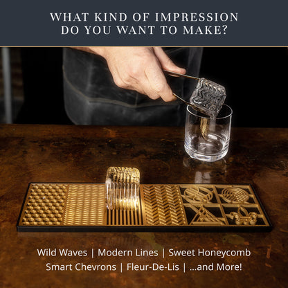 Patterns Ice Designer Tray for Clear Ice Cocktails and Whiskey