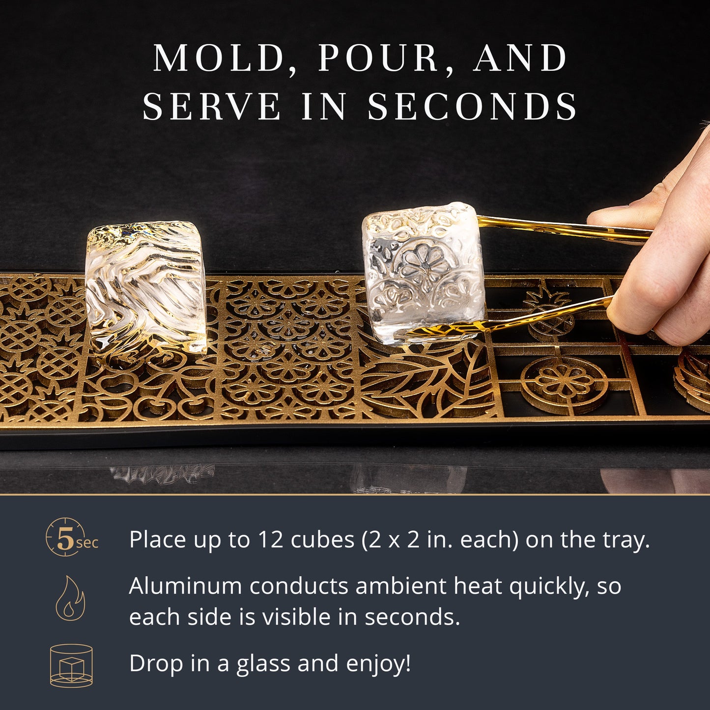 Botanicals Ice Design Tray for Clear Ice Cocktails and Whiskey