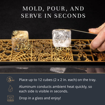 Holidays Ice Designer Tray for Clear Ice Cocktails and Whiskey