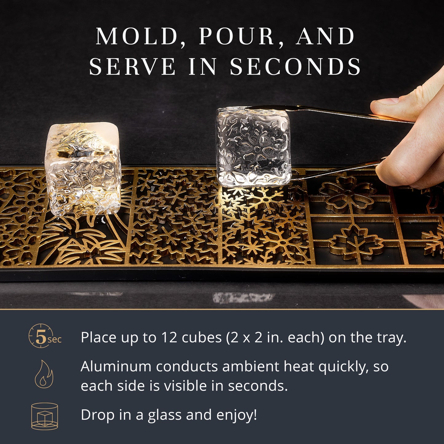 Seasons Ice Design Tray for Clear Ice Cocktails and Whiskey