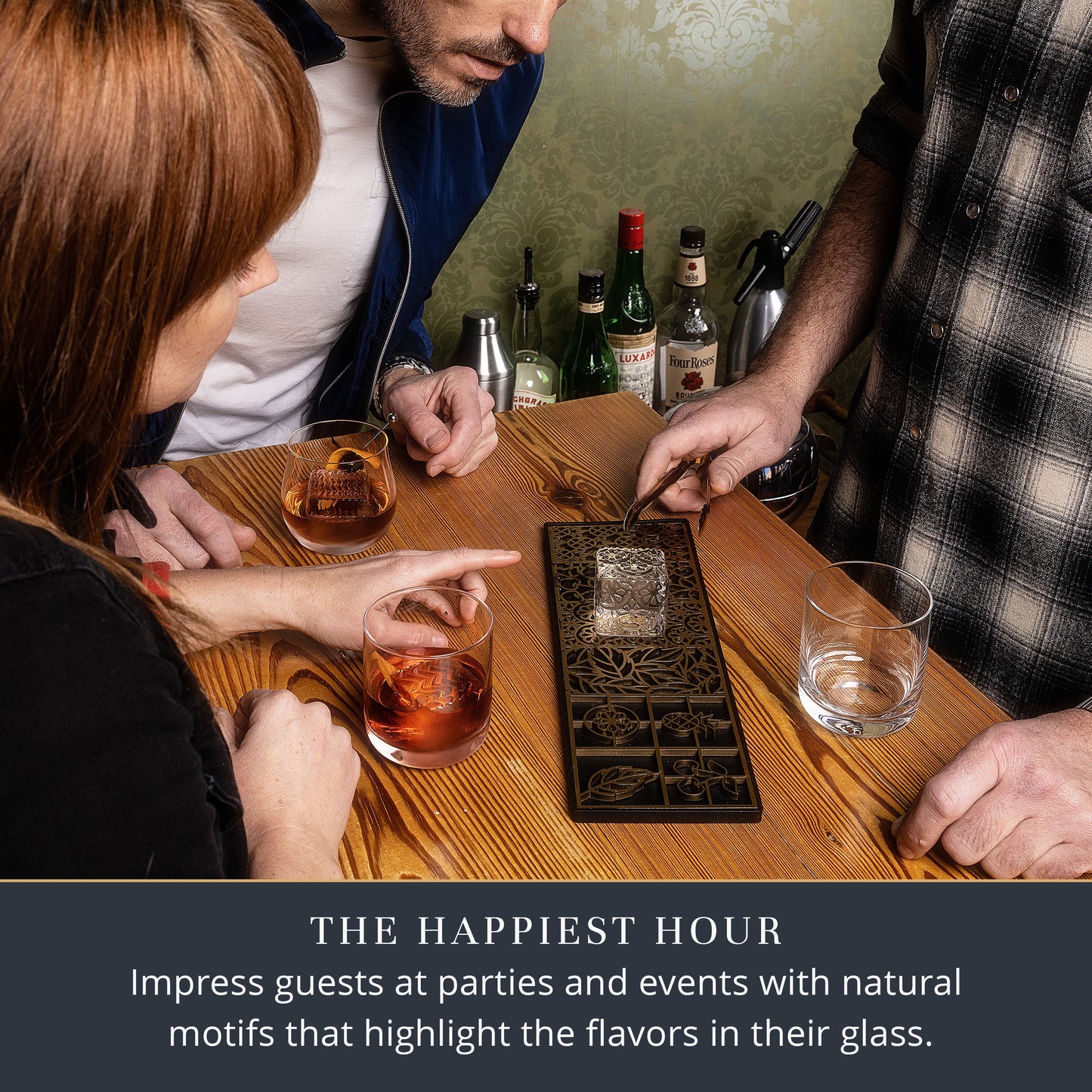 Botanicals Ice Design Tray for Clear Ice Cocktails and Whiskey