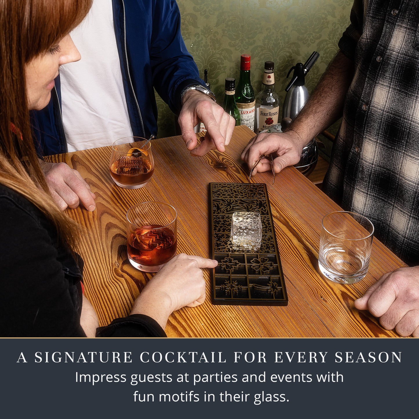 Seasons Ice Design Tray for Clear Ice Cocktails and Whiskey