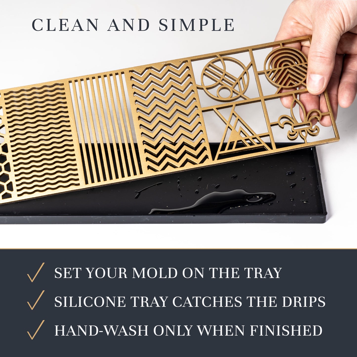 Patterns Ice Designer Tray for Clear Ice Cocktails and Whiskey