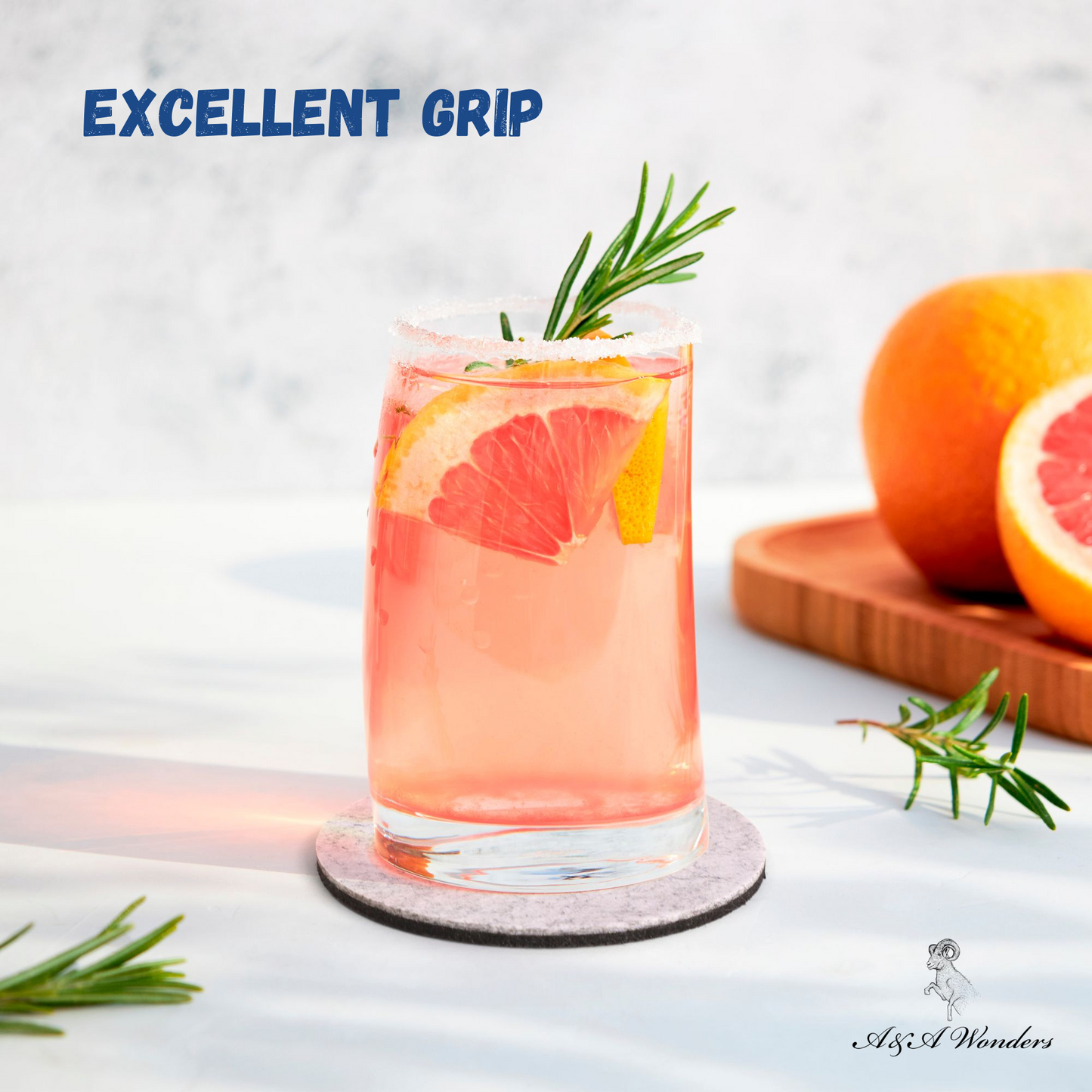 Premium Felt Coasters for Drink Set of 18 Pcs - (Round)