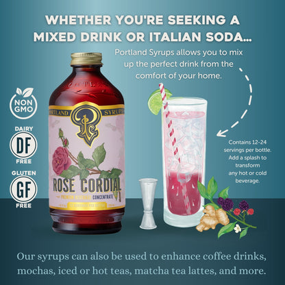 Portland Syrups Rose Cordial Syrup
