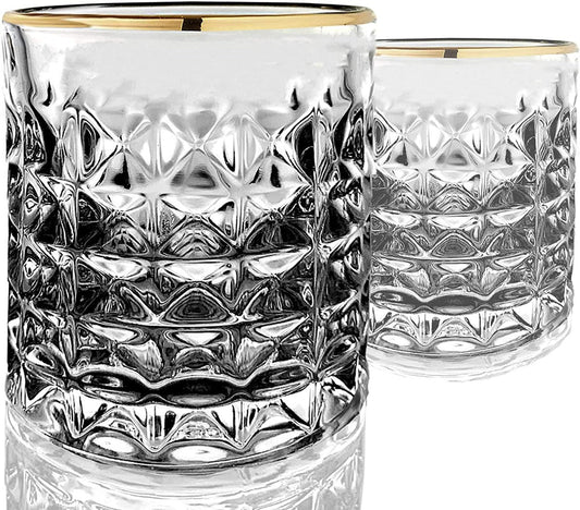 Gold Rimmed Whiskey Cocktail Glass
