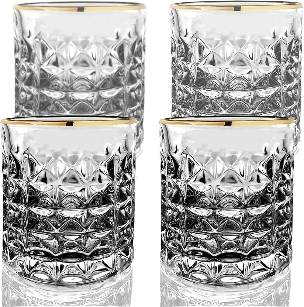 Gold Rimmed Whiskey Cocktail Glass