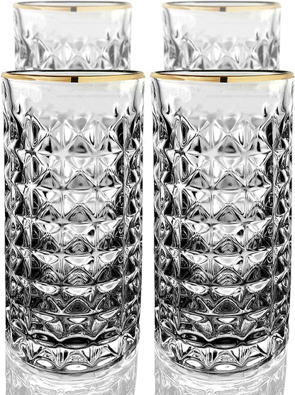 Gold Rimmed Highball Collins Glass