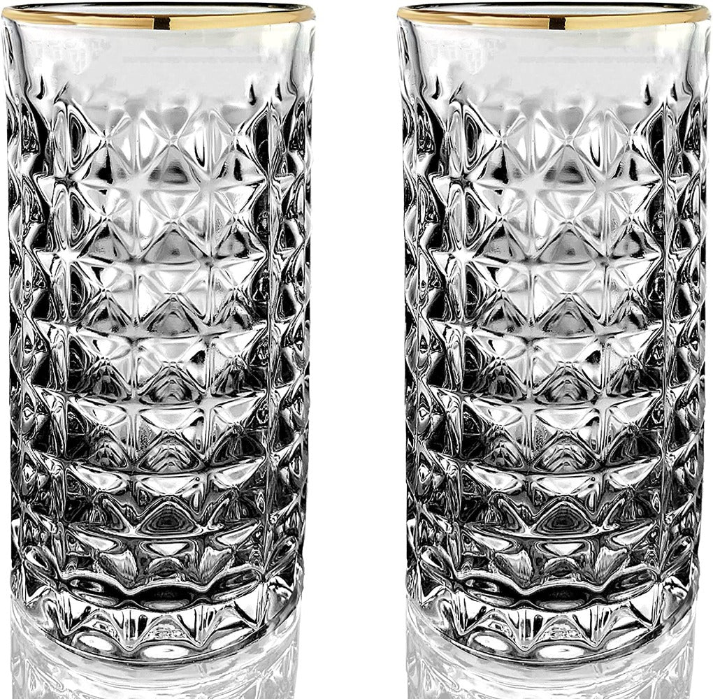 Gold Rimmed Highball Collins Glass