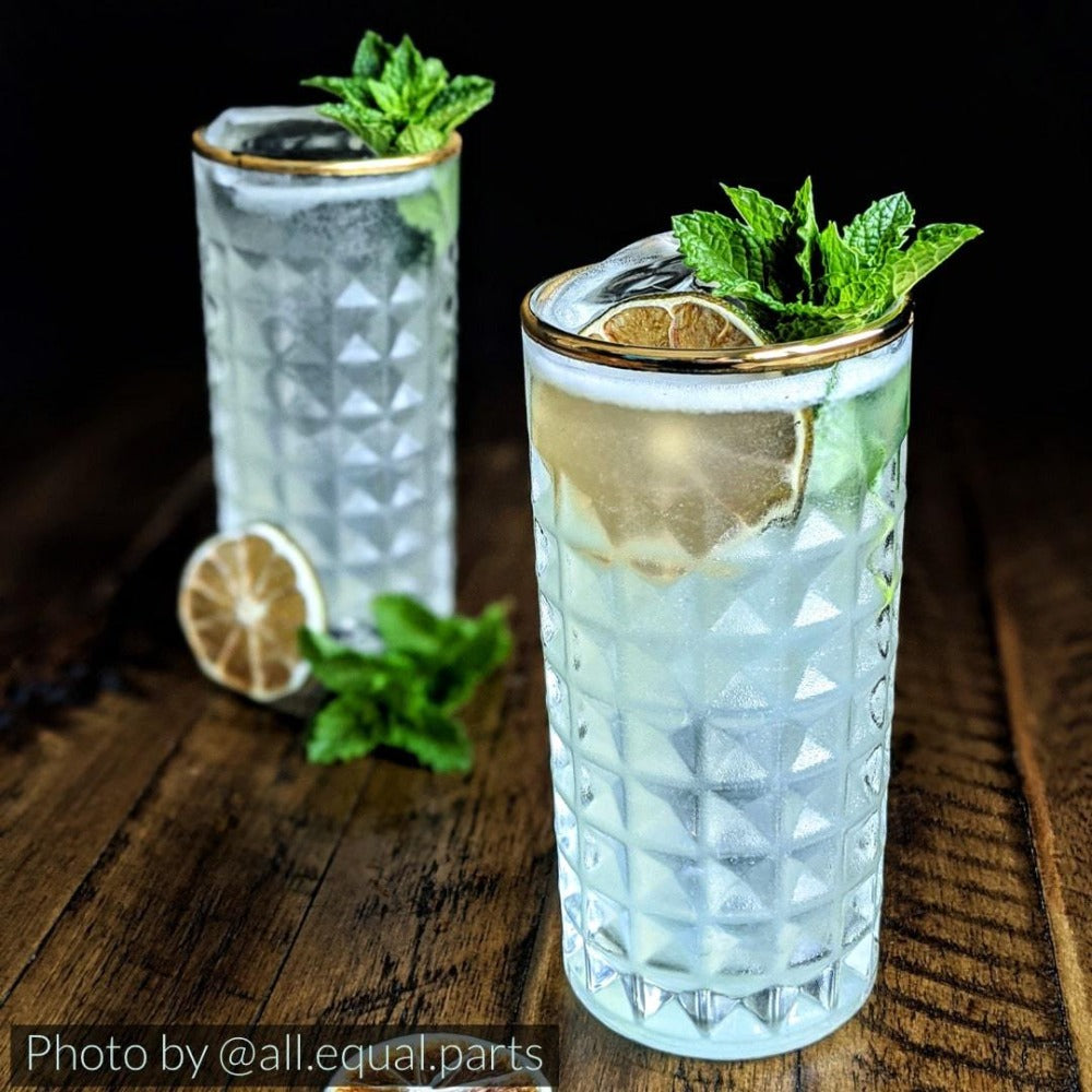 Gold Rimmed Highball Collins Glass