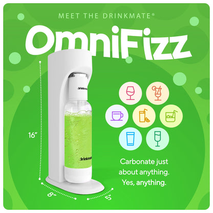 OmniFizz ULTIMATE BUNDLE, Sparkling Water and Soda Maker, Carbonates ANY Drink