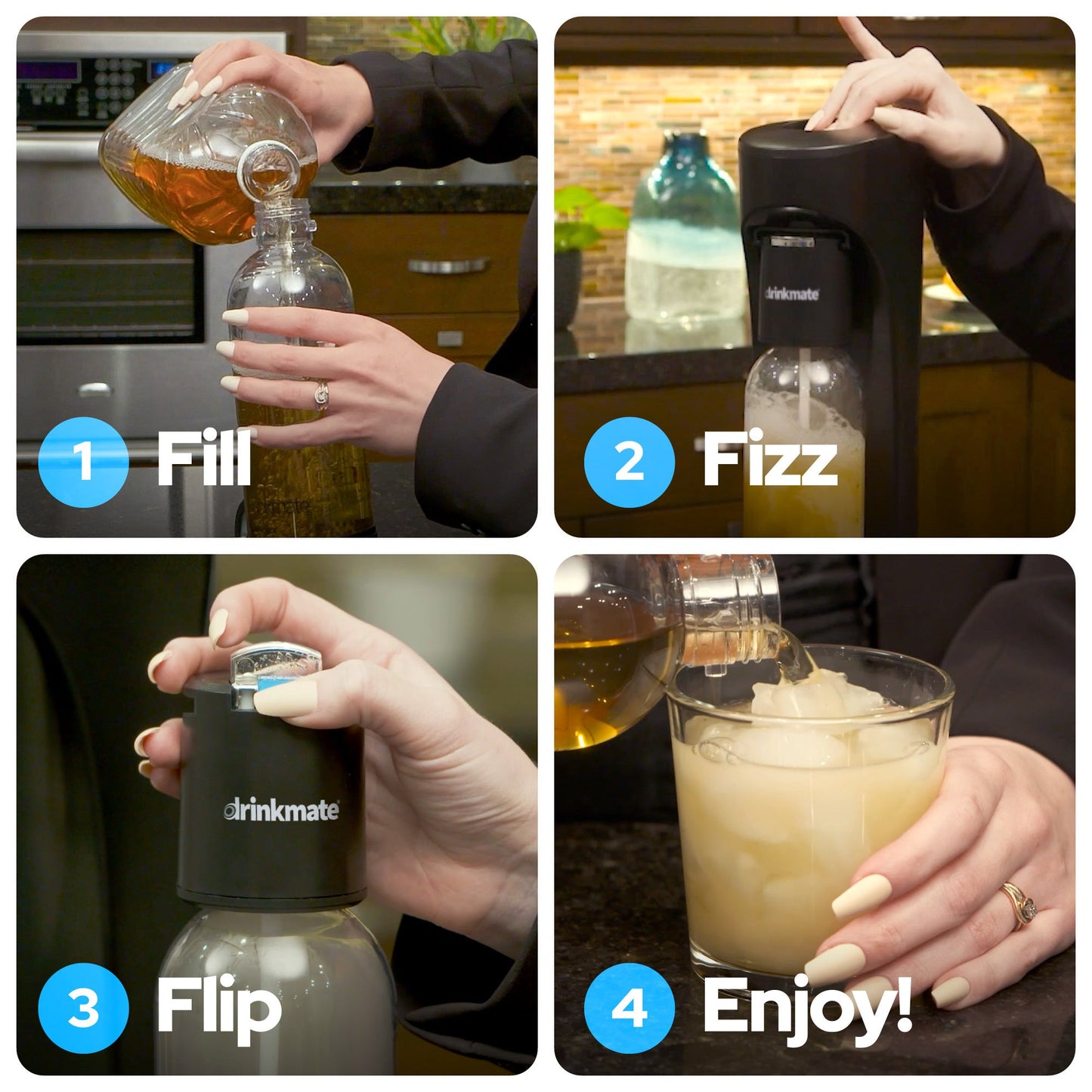 OmniFizz SPECIAL BUNDLE, Sparkling Water and Soda Maker, Carbonates ANY Drink