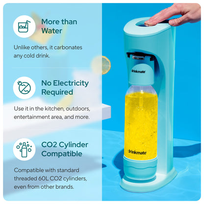 OmniFizz FOUR CYLINDER BUNDLE, Sparkling Water and Soda Maker, Carbonates ANY Drink