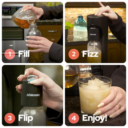 OmniFizz ULTIMATE BUNDLE, Sparkling Water and Soda Maker, Carbonates ANY Drink