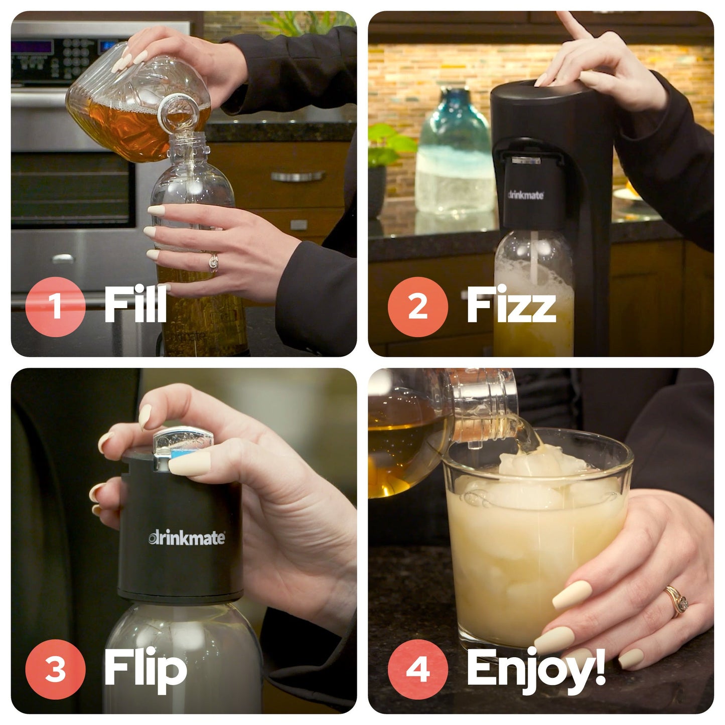 OmniFizz Without CO2, Sparkling Water and Soda Maker, Carbonates ANY Drink