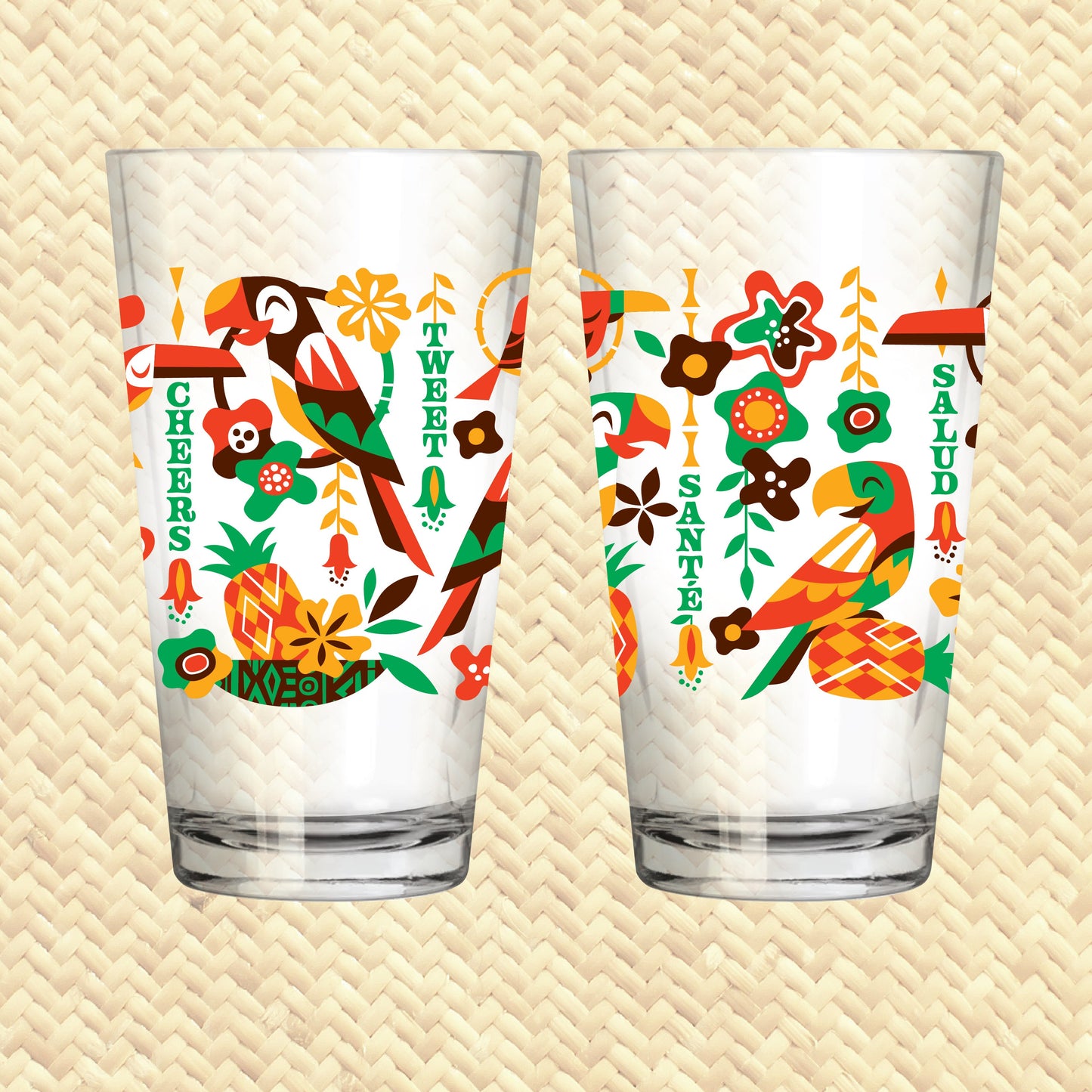 Jeff Granito's 'Birds Singing Words' Pint Glass (1) - Ready to Ship!
