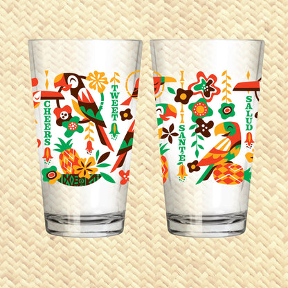 Jeff Granito's 'Birds Singing Words' Pint Glass (1) - Ready to Ship!