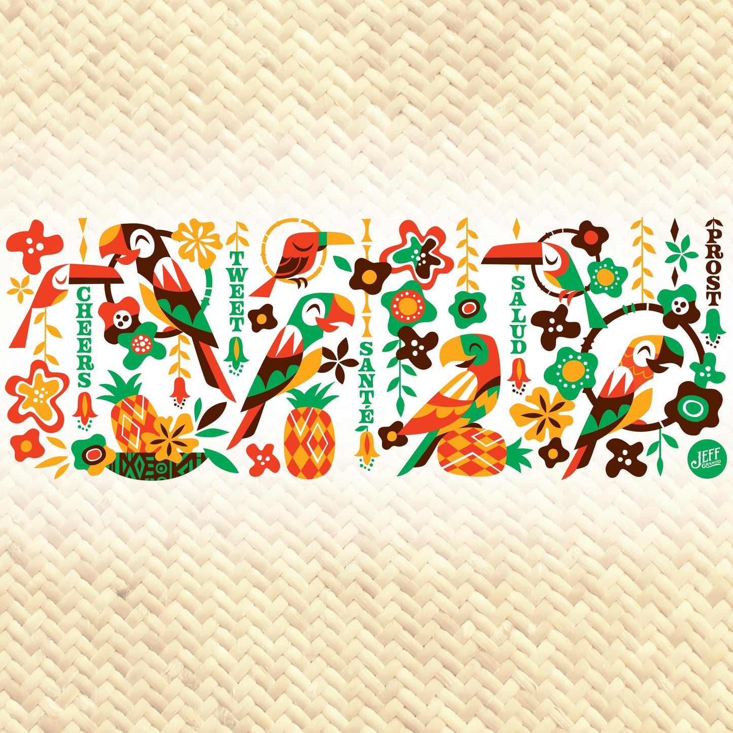 Jeff Granito's 'Birds Singing Words' Pint Glass (1) - Ready to Ship!