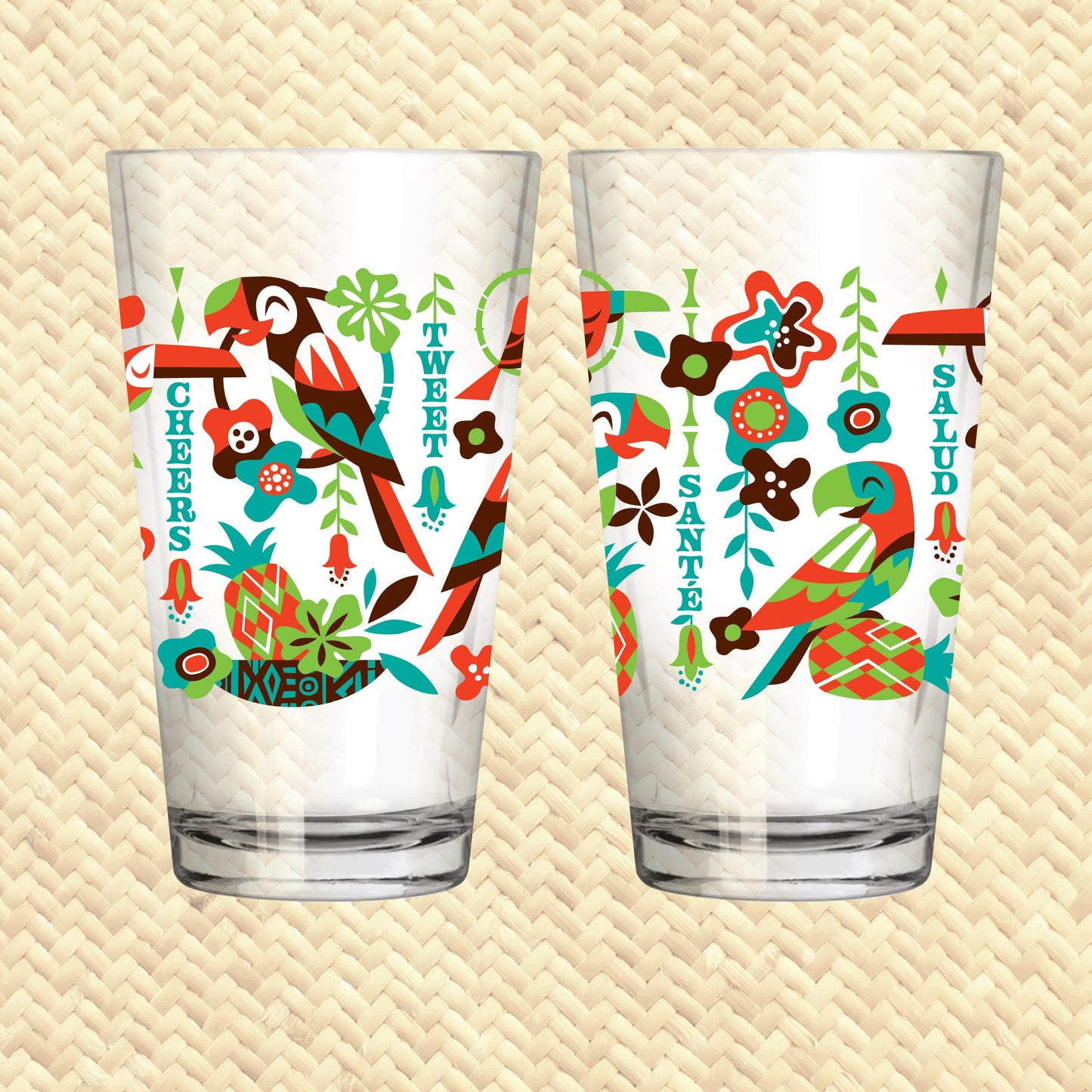 Jeff Granito's 'Birds Singing Words' Pint Glass (1) - Ready to Ship!
