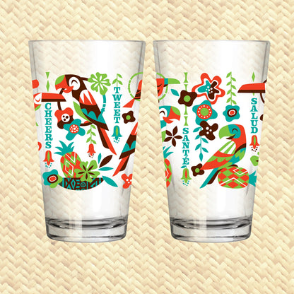 Jeff Granito's 'Birds Singing Words' Pint Glass (1) - Ready to Ship!