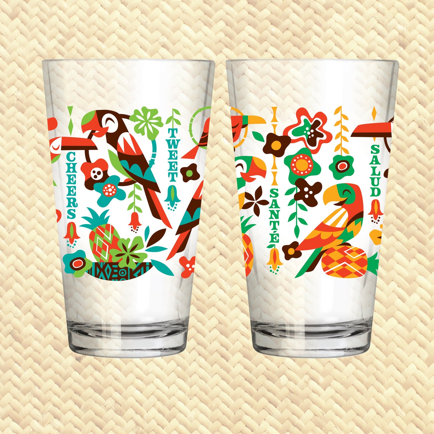 Jeff Granito's 'Birds Singing Words' Pint Glass (1) - Ready to Ship!