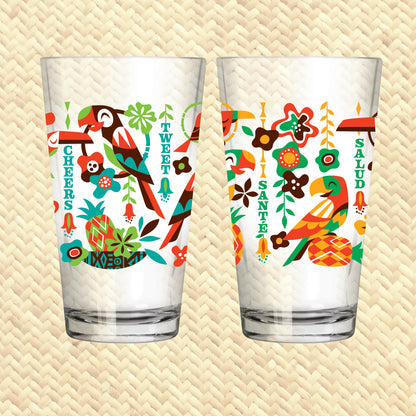 Jeff Granito's 'Birds Singing Words' Pint Glass (1) - Ready to Ship!