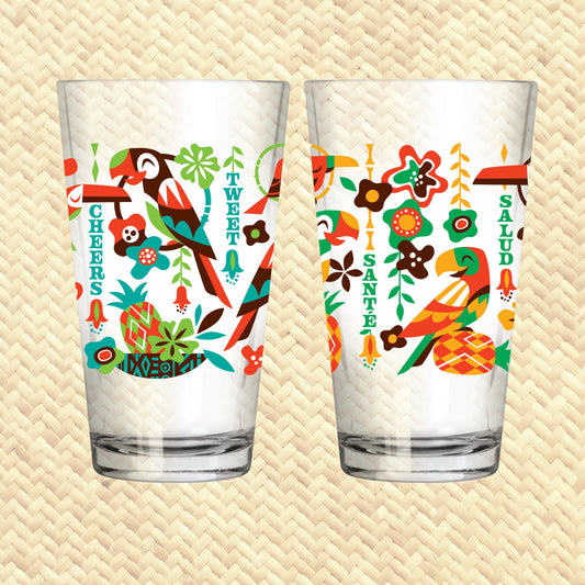Jeff Granito's 'Birds Singing Words' Pint Glass (1) - Ready to Ship!