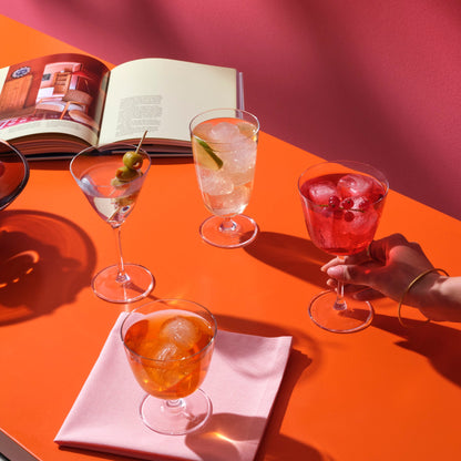 NUDE USA Bar/Giani Set of 4 Cocktail Glass Long